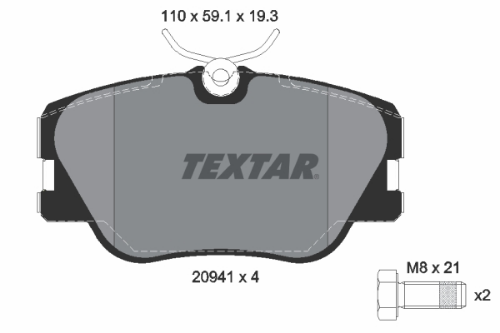 TEXTAR 2094102 Fren Sistemleri Fren Balatası - MERCEDES-BENZ 190 (W201) uyumlu