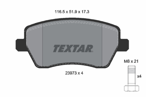 TEXTAR 2397301 Fren Sistemleri Fren Balatası - DACIA LOGAN Pick-up (US_) uyumlu
