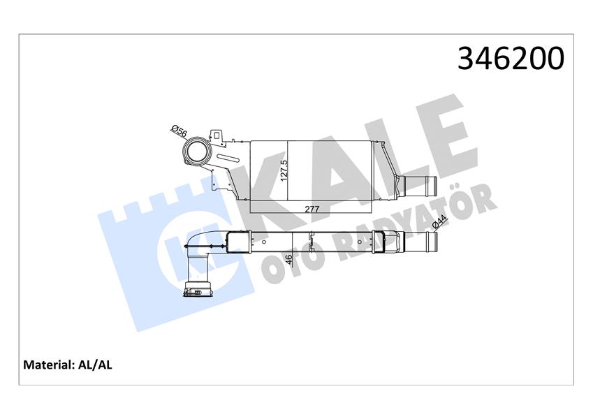 KALE OTO RADYATÖR 346200 Motor Turbo Radyatörü - OPEL TIGRA TwinTop (X04) uyumlu