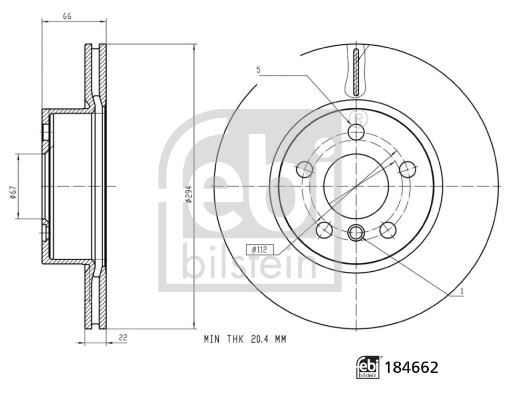 FEBI BILSTEIN 184662 Fren Sistemleri Fren Diski - BMW 3 (G20, G80, G28) uyumlu