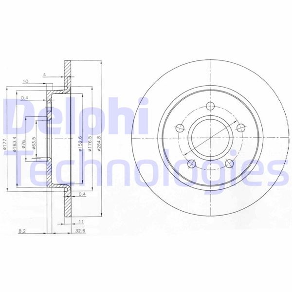 DELPHI BG3896 Fren Sistemleri Fren Diski - MAZDA 3 Sedan (BL) uyumlu