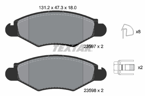 TEXTAR 2359703 Fren Sistemleri Fren Balatası - CITROËN XSARA (N1) uyumlu