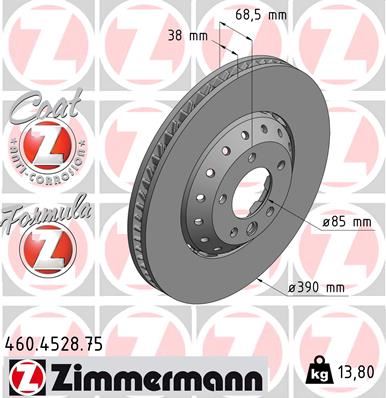 ZIMMERMANN 460.4528.75 Fren Sistemleri Fren Diski - PORSCHE CAYENNE (92A) uyumlu