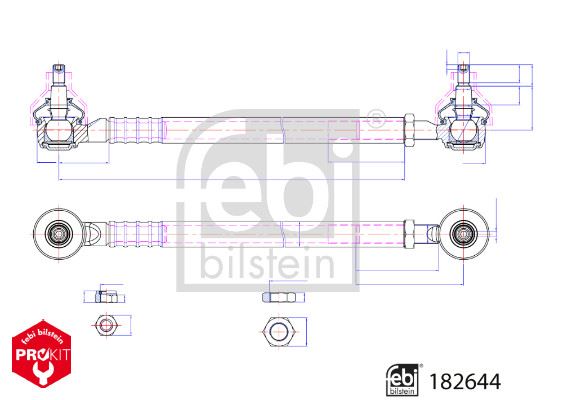 FEBI BILSTEIN 182644 Direksiyon Sistemi Kısa Rot & İtici Çubuk