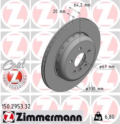ZIMMERMANN 150.2953.32 Fren Sistemleri Fren Diski - BMW 7 (G11, G12) uyumlu