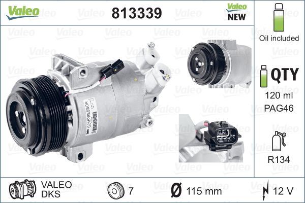 VALEO 813339 İklimlendirme Sistemi Kompresör Parçaları - RENAULT KOLEOS I (HY_) uyumlu