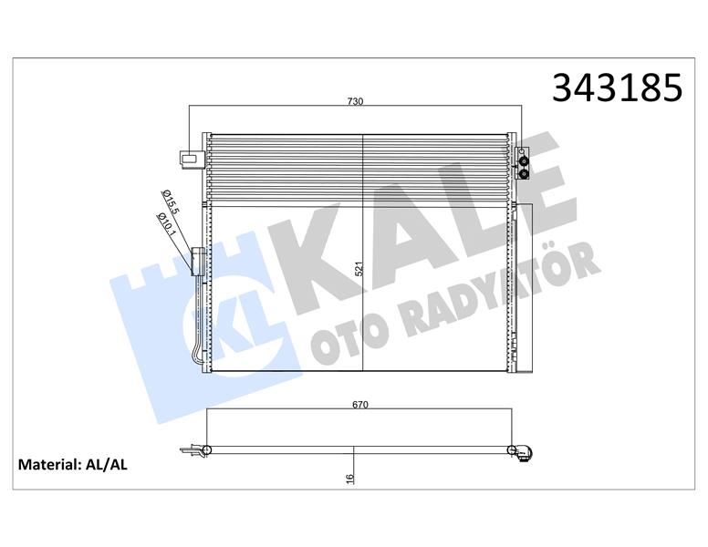 KALE OTO RADYATÖR 343185 İklimlendirme Sistemi Klima Radyatörü - JEEP GRAND CHEROKEE IV (WK, WK2) uyumlu
