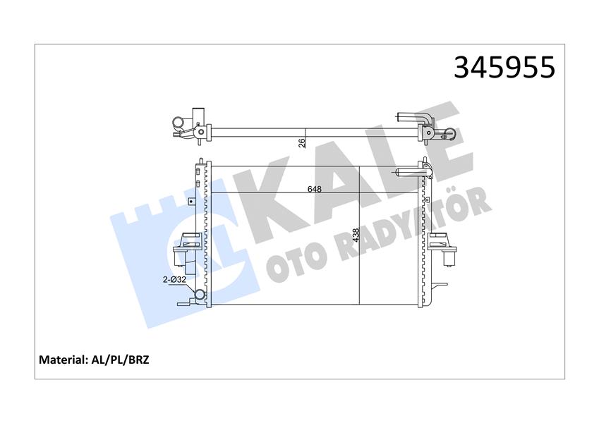 KALE OTO RADYATÖR 345955 Soğutma Sistemi Su Soğutucu & Parçaları - ROVER 75 (RJ) uyumlu