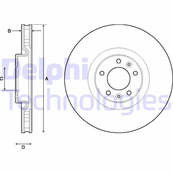 DELPHI BG4716C Fren Sistemleri Fren Diski - PEUGEOT 308 II (LB_, LP_, LW_, LH_, L3_) uyumlu