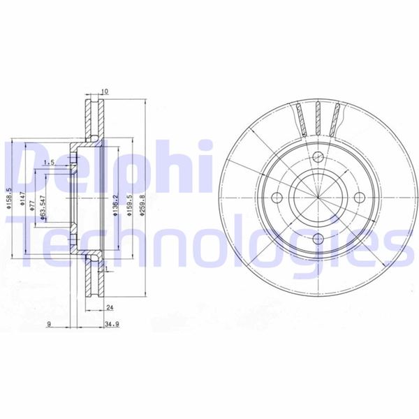 DELPHI BG2780 Fren Sistemleri Fren Diski - FORD ESCORT V (AAL, ABL) uyumlu