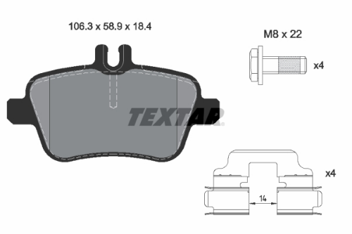 TEXTAR 2484801 Fren Sistemleri Fren Balatası - MERCEDES-BENZ SLK (R172) uyumlu