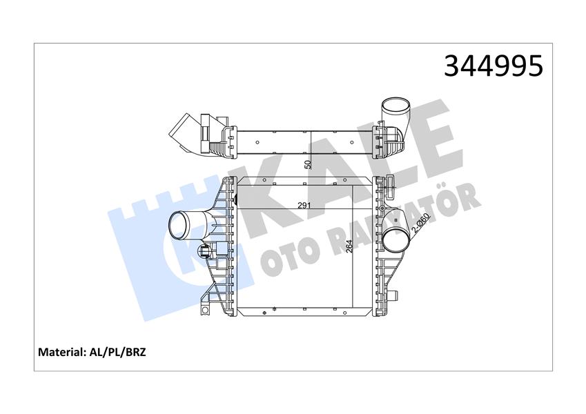 KALE OTO RADYATÖR 344995 Motor Turbo Radyatörü - MERCEDES-BENZ VITO Minibüs/Otobüs (W638) uyumlu