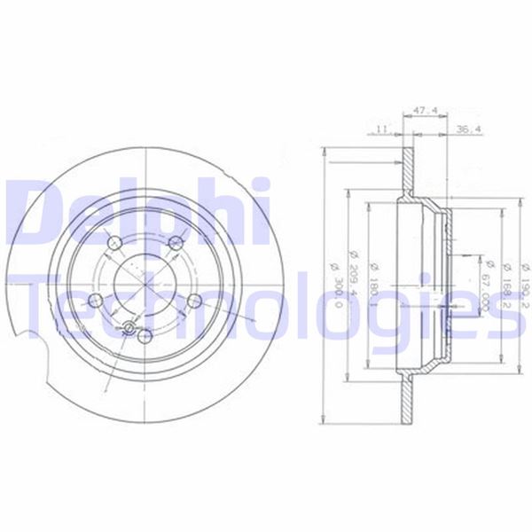 DELPHI BG3725 Fren Sistemleri Fren Diski - MERCEDES-BENZ S-SERISI (W220, V220) uyumlu
