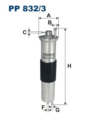 FILTRON PP 832/3 Yakıt Sistemi Yakıt Filtresi - BMW 3 (E46) uyumlu