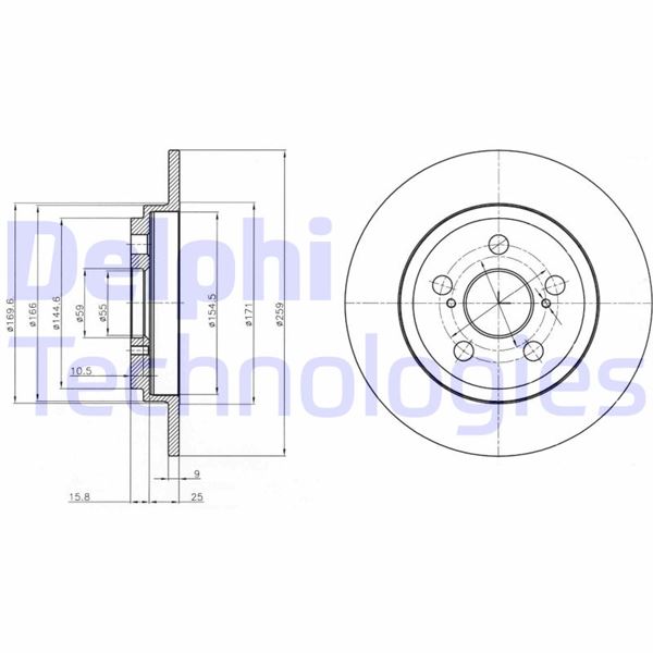 DELPHI BG4272 Fren Sistemleri Fren Diski - TOYOTA URBAN CRUISER (_P1_) uyumlu