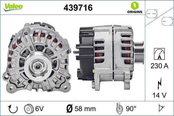 VALEO 439716 Elektrik Sistemi Alternatör - VW TOUAREG (7P5, 7P6) uyumlu