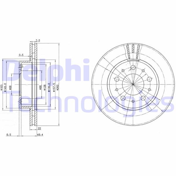 DELPHI BG2425 Fren Sistemleri Fren Diski - VOLVO 740 (744) uyumlu