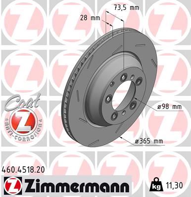 ZIMMERMANN 460.4518.20 Fren Sistemleri Fren Diski - PORSCHE PANAMERA (971) uyumlu