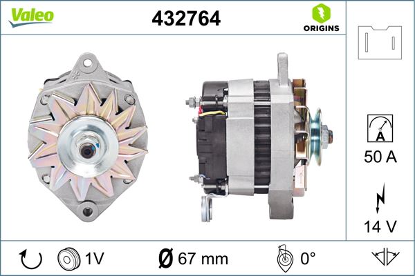VALEO 432764 Elektrik Sistemi Alternatör - RENAULT 20 (127_) uyumlu