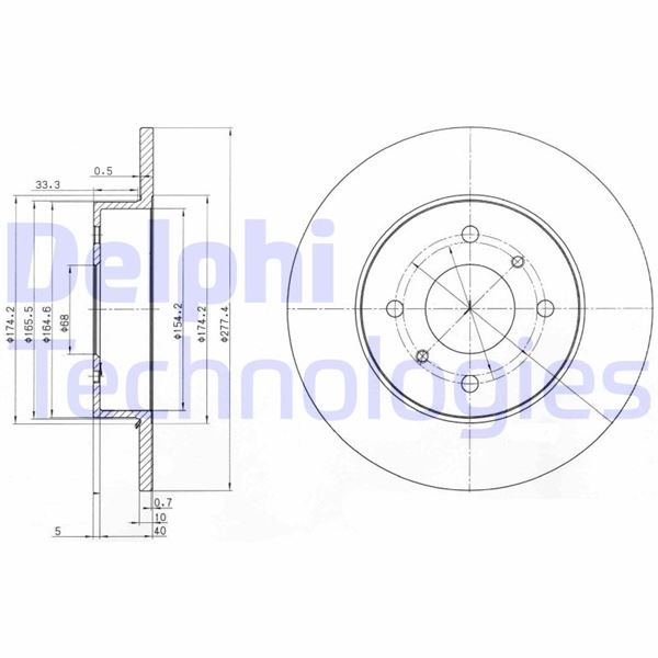 DELPHI BG3764 Fren Sistemleri Fren Diski - NISSAN PRIMERA (P11) uyumlu