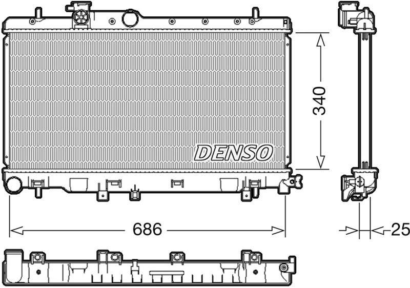 DENSO DRM36020 Soğutma Sistemi Su Soğutucu & Parçaları - SUBARU IMPREZA Station wagon (GG) uyumlu
