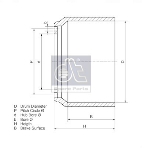 DT Spare Parts 4.64030 Fren Sistemleri Fren Kampanası - MERCEDES-BENZ T2/L Panelvan/Van uyumlu