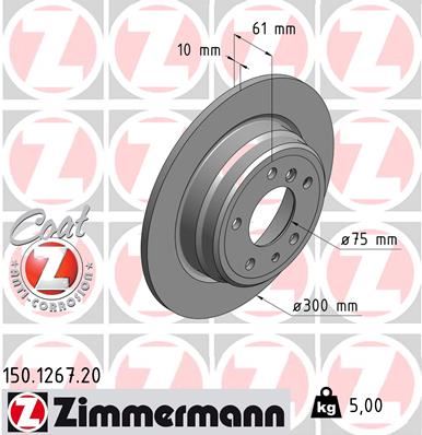 ZIMMERMANN 150.1267.20 Fren Sistemleri Fren Diski - BMW 5 (E34) uyumlu