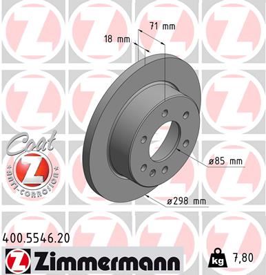 ZIMMERMANN 400.5546.20 Fren Sistemleri Fren Diski - MERCEDES-BENZ SPRINTER 3-t Tourer Bus (B907) uyumlu