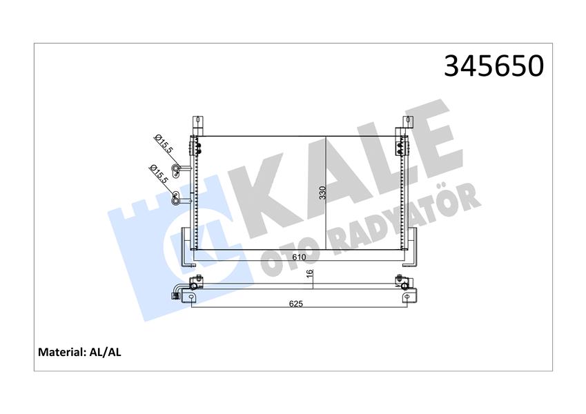 KALE OTO RADYATÖR 345650 İklimlendirme Sistemi Klima Radyatörü - CHRYSLER NEON II uyumlu