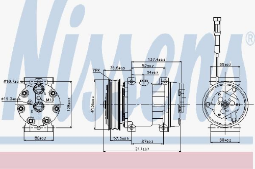 NISSENS 89137 İklimlendirme Sistemi Kompresör Parçaları - MAN E2000 uyumlu