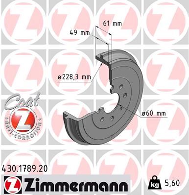 ZIMMERMANN 430.1789.20 Fren Sistemleri Fren Kampanası - OPEL CORSA D (S07) uyumlu