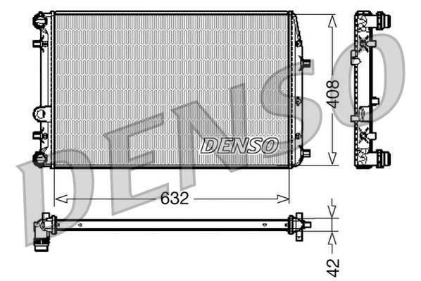 DENSO DRM26011 Soğutma Sistemi Su Soğutucu & Parçaları - VW POLO IV (9N_, 9A_) uyumlu
