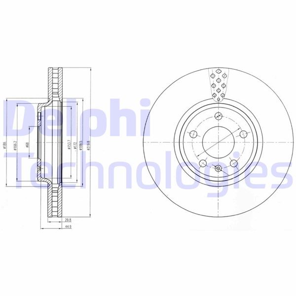 DELPHI BG4080C Fren Sistemleri Fren Diski - AUDI Q5 (8RB) uyumlu