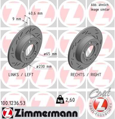 ZIMMERMANN 100.1236.53 Fren Sistemleri Fren Diski - SEAT IBIZA IV (6J5, 6P1) uyumlu