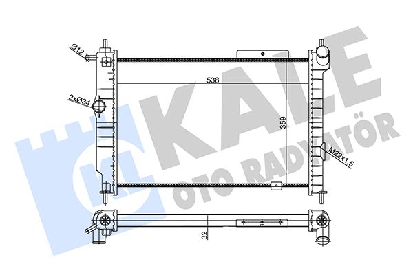 KALE OTO RADYATÖR 356990 Soğutma Sistemi Su Soğutucu & Parçaları - OPEL ASTRA F Sedan (T92) uyumlu