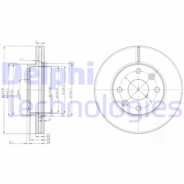 DELPHI BG3802 Fren Sistemleri Fren Diski - KIA RIO I Hatchback (DC) uyumlu