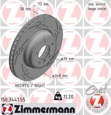 ZIMMERMANN 150.3441.55 Fren Sistemleri Fren Diski - BMW X1 (E84) uyumlu