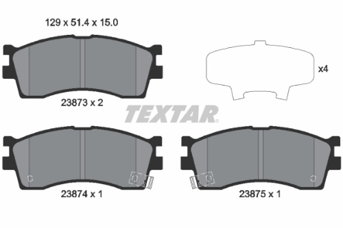 TEXTAR 2387301 Fren Sistemleri Fren Balatası - KIA SEPHIA Sedan (FA) uyumlu