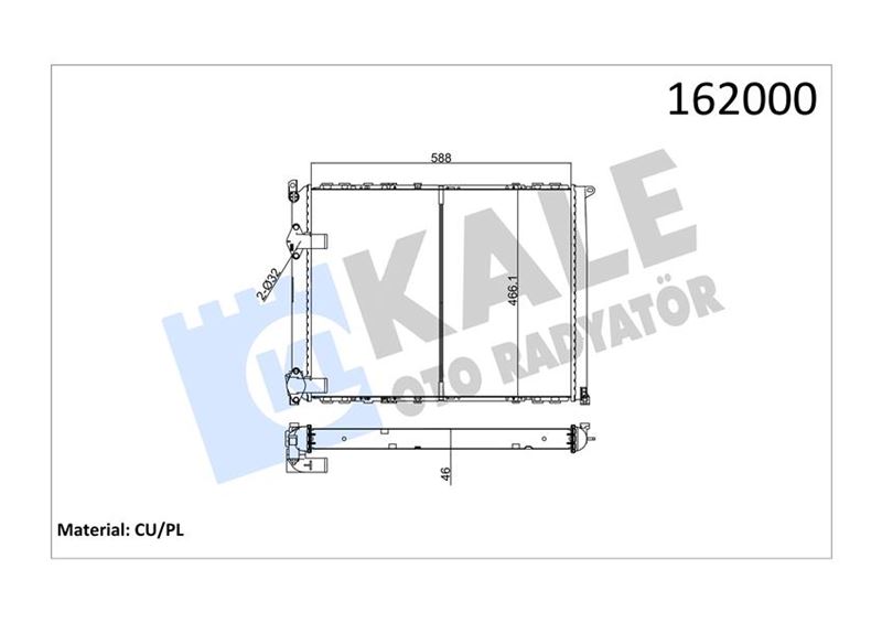 Su Radyatörü - KALE OTO RADYATÖR - 0556562PA Ürün Görseli