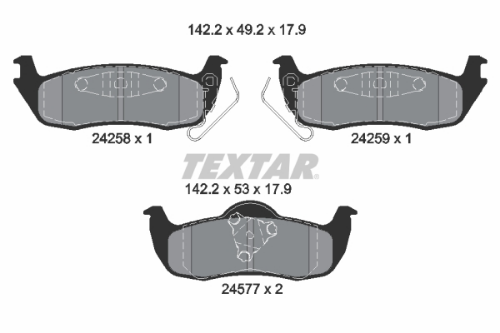TEXTAR 2425801 Fren Sistemleri Fren Balatası - JEEP GRAND CHEROKEE III (WH, WK) uyumlu