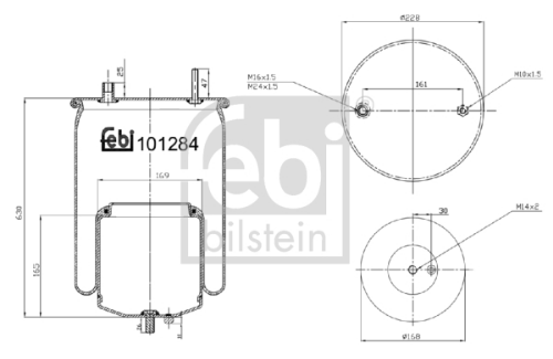 FEBI BILSTEIN 101284 Süspansiyon Sistemi Süspansiyon Körüğü - VOLVO FH II uyumlu