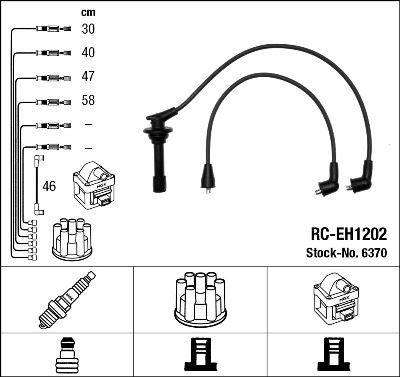 NGK 6370 Ateşleme Sistemi Ateşleme Kablosu - HONDA PRELUDE III (BA) uyumlu