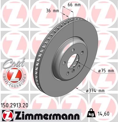 ZIMMERMANN 150.2913.20 Fren Sistemleri Fren Diski - BMW 7 (F01, F02, F03, F04) uyumlu