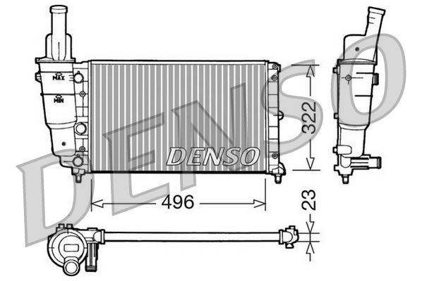 DENSO DRM13003 Soğutma Sistemi Su Soğutucu & Parçaları - FIAT PUNTO (176_) uyumlu
