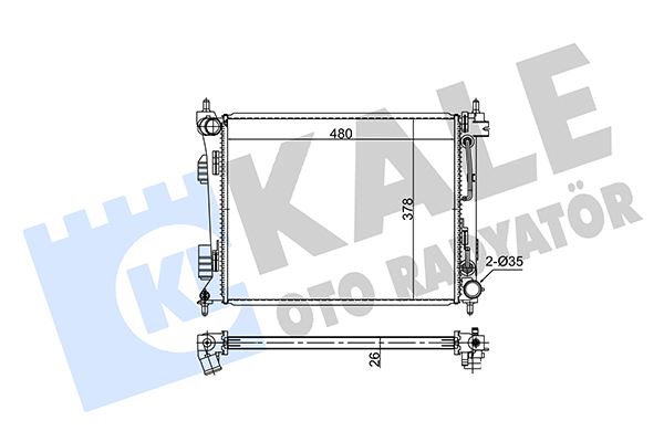 KALE OTO RADYATÖR 354280 Soğutma Sistemi Su Soğutucu & Parçaları - HYUNDAI ACCENT IV Sedan (RB) uyumlu