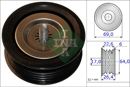 Schaeffler INA 532 0671 10 Motor Yönlendirme & Kılavuz Makarası - MERCEDES-BENZ SPRINTER 3,5-t Platform şasi (B906) uyumlu