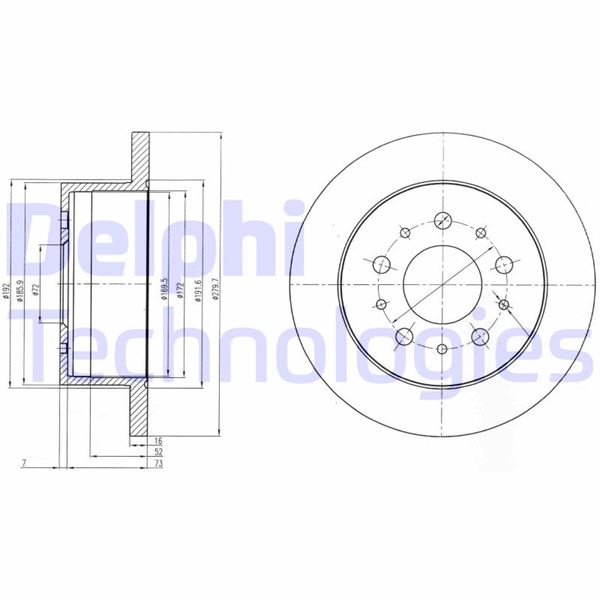 DELPHI BG4061 Fren Sistemleri Fren Diski - FIAT DUCATO Panelvan/Van (250_) uyumlu