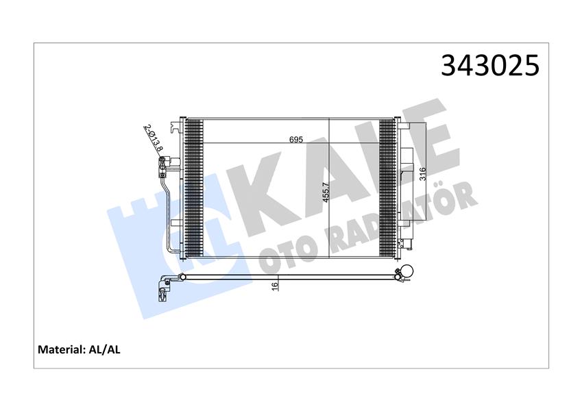 KALE OTO RADYATÖR 343025 İklimlendirme Sistemi Klima Radyatörü - MERCEDES-BENZ SPRINTER 3,5-t Minibüs/Otobüs (B906) uyumlu