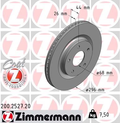 ZIMMERMANN 200.2527.20 Fren Sistemleri Fren Diski - NISSAN JUKE (F15) uyumlu