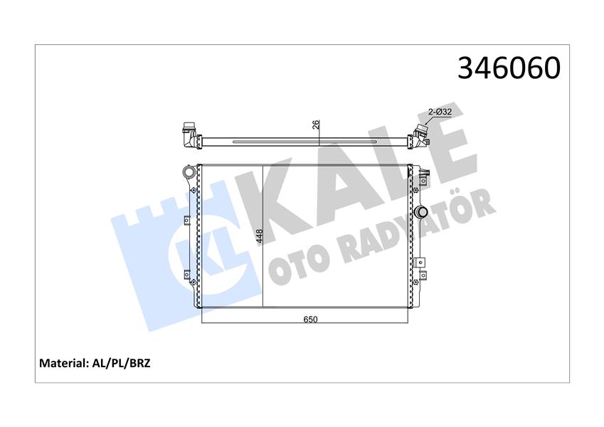 KALE OTO RADYATÖR 346060 Soğutma Sistemi Su Soğutucu & Parçaları - SEAT ALHAMBRA (710, 711) uyumlu